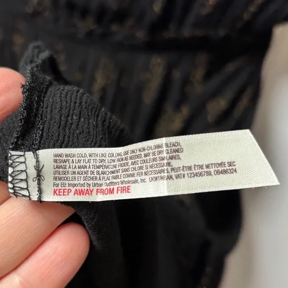 Free People Intimately Jolene Mini Slip Dress Black Geometric Print Sz Large - Picture 3 of 6